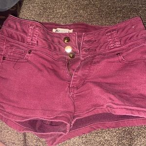 burgundy blue spice short shorts size 5